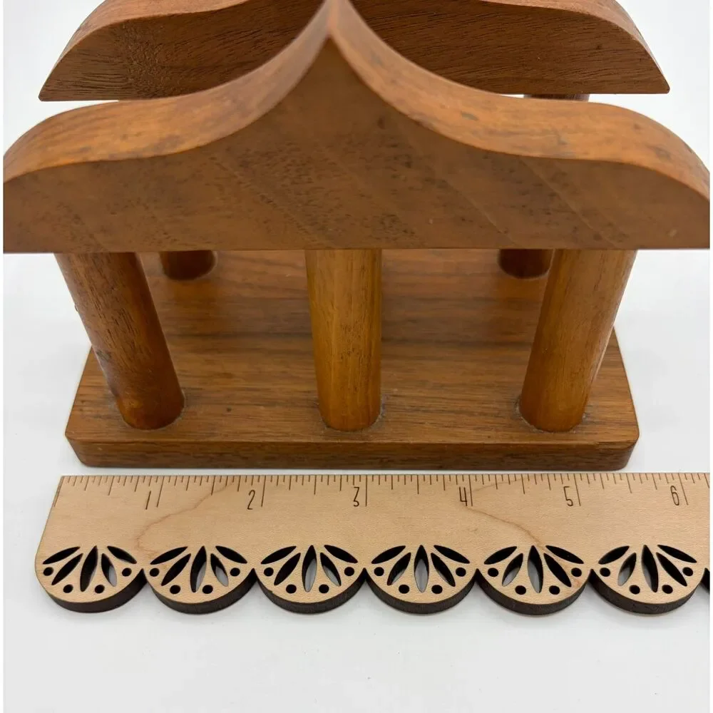 Vintage Farmhouse Cottage Thick Solid Wood Napkin Holder